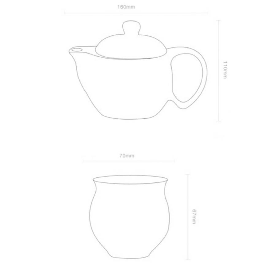 6客茶器揃 湯呑 急須ポット ．茶器セット ティーセット 龍たつ りゅう