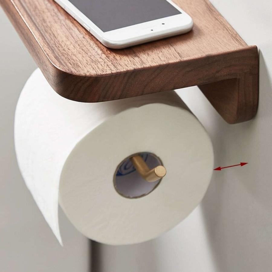 トイレットペーパーホルダー 棚付き スマホ置きインテリア シングル トイレットペーパーホルダー 棚付き スマホ置きインテリア シングル