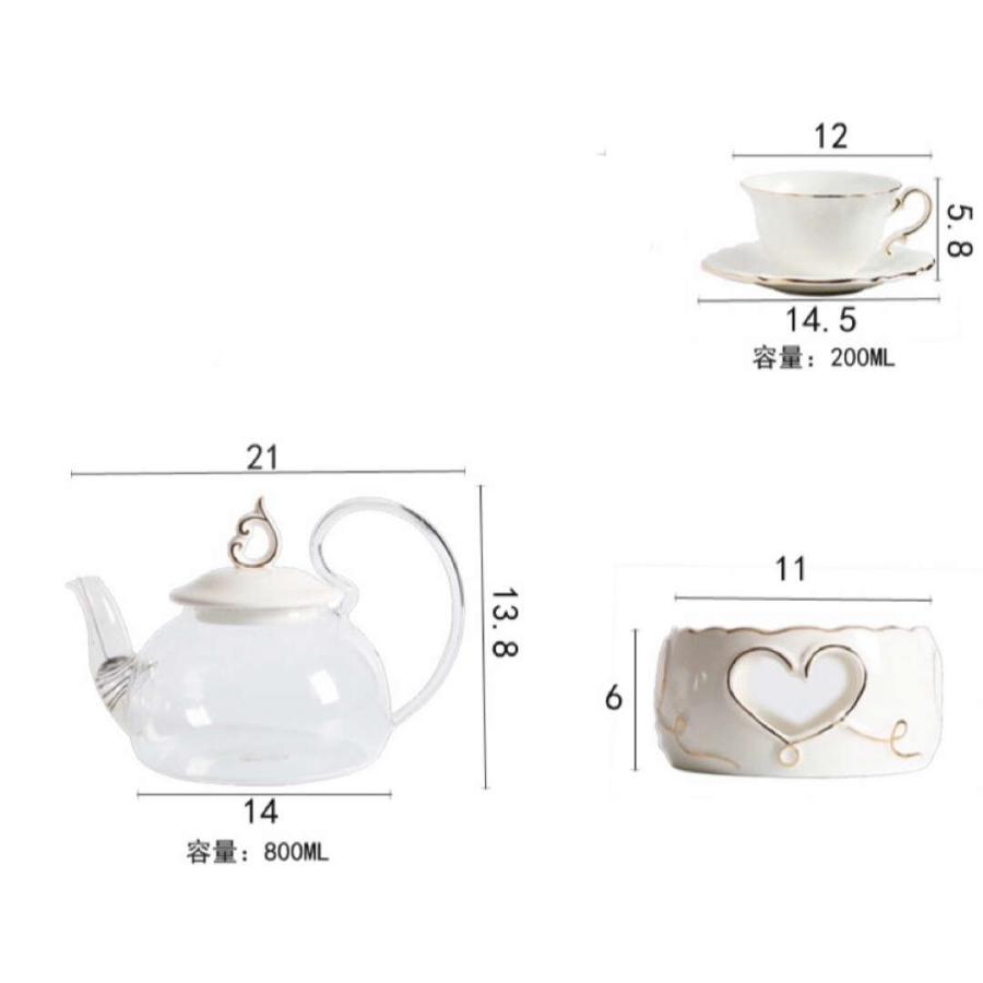ティー・コーヒーカップセット カップ＆ソーサー 4客セット ．陶磁器