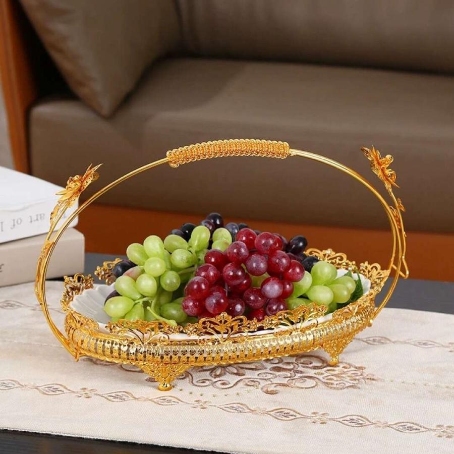 高級果物皿 盛り皿 お菓子皿、フルーツプレート、花柄豪華〜果物カゴ
