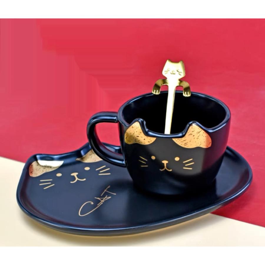 ティー・コーヒーカップセット  猫雑貨 猫グッズ　カップ＆ソーサー1客  ネコ ティー・コーヒーカップセット 猫雑貨 猫グッズ カップ