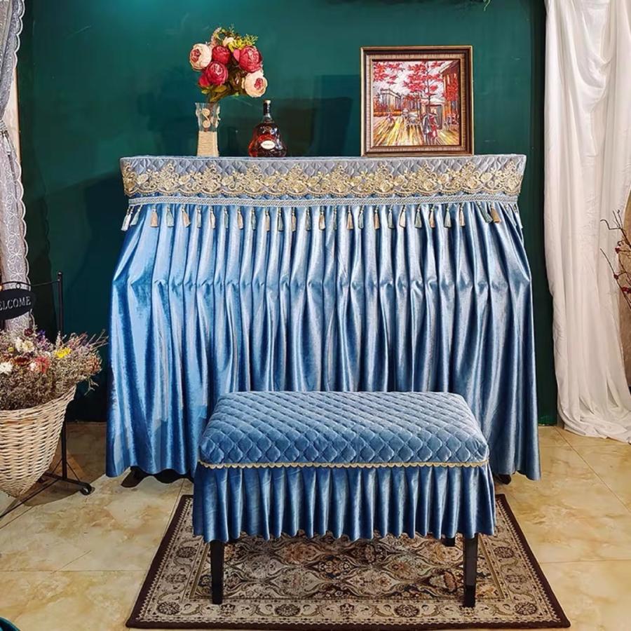 高級ピアノカバー2点セット イスカバー 防塵カバー 保護カバー