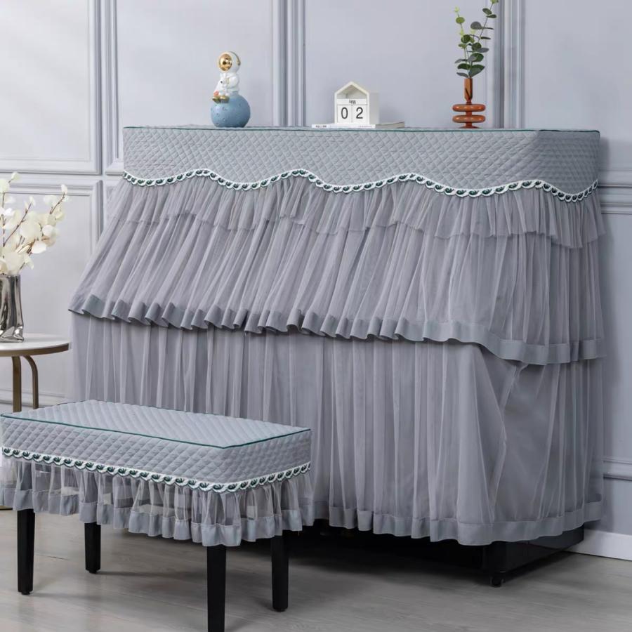 高級ピアノカバー2点セット イスカバー 防塵カバー 保護カバー