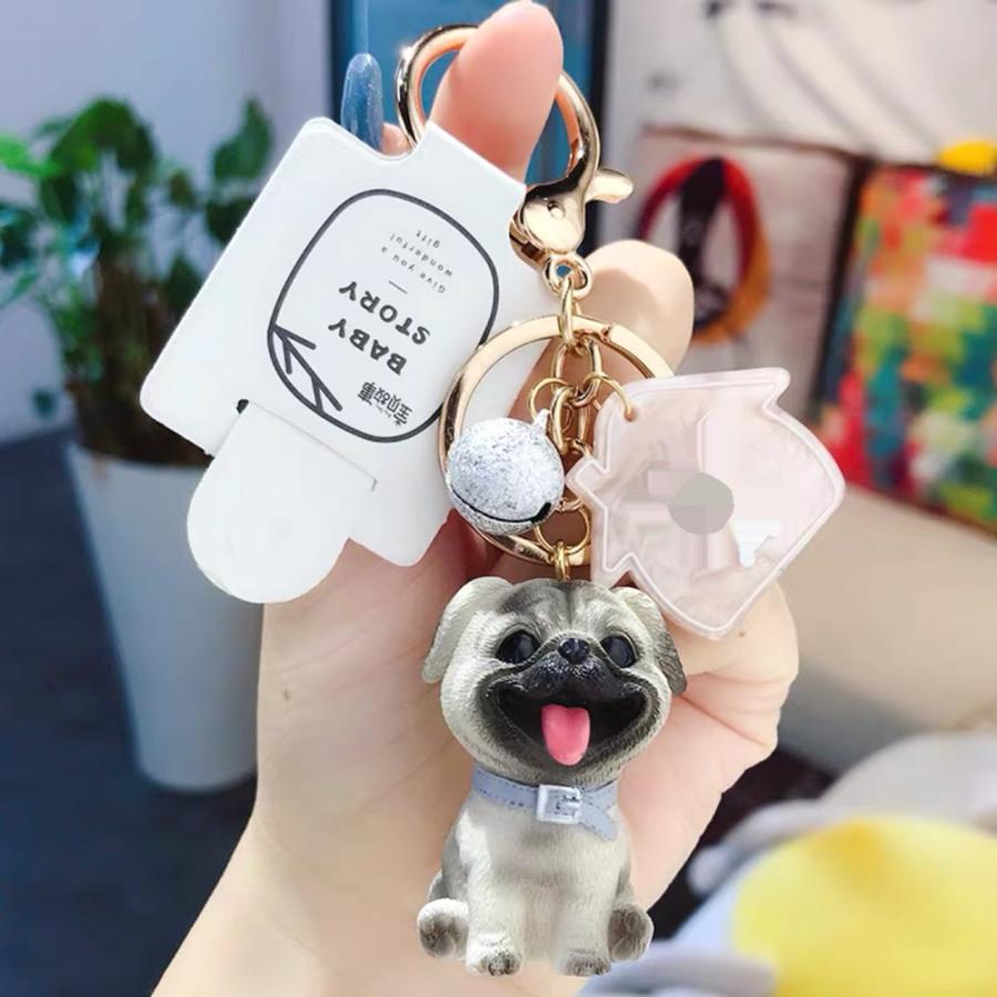 犬 いぬ パグ キーホルダー チャーム バックチャーム 犬雑貨 犬小物