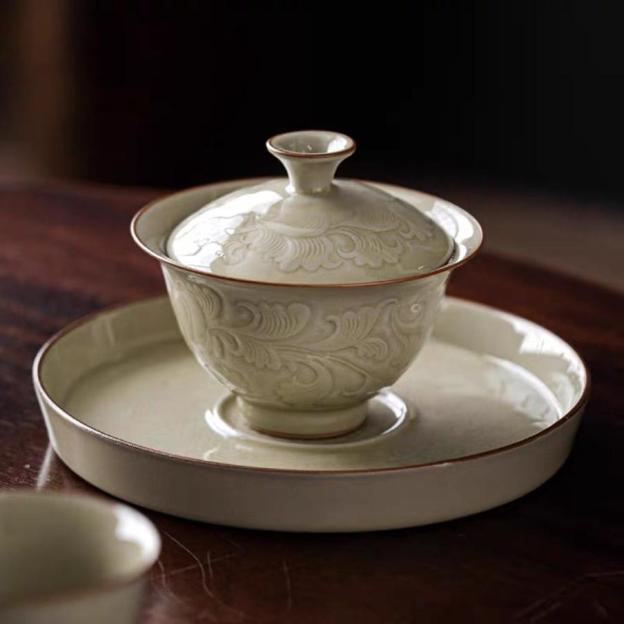 蓋碗　茶杯セット おしゃれ　耐熱陶磁器製の中国茶器 1客 蓋碗 茶杯セット おしゃれ 耐熱磁陶器製の中国茶器 1客 : 夢ハウス 4号