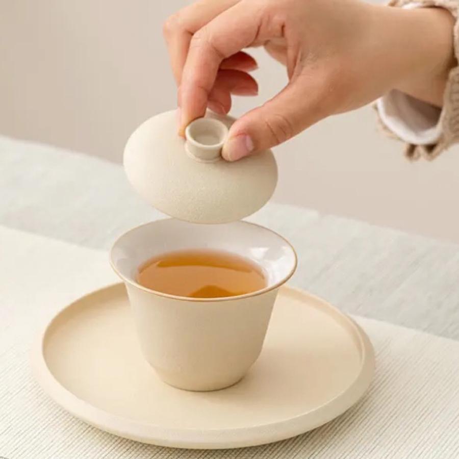 蓋碗 茶杯セット おしゃれ 耐熱磁陶器製の中国茶器 1客 : 夢ハウス 4号
