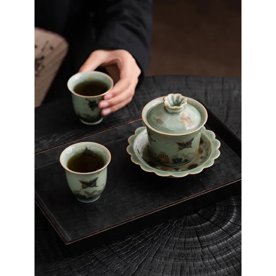 蓋碗　茶杯セット おしゃれ　耐熱磁陶器製の中国茶器 1客｜motor-addiction-4｜05
