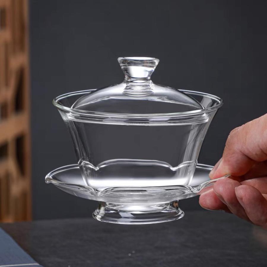 蓋碗 茶杯セット 耐熱ガラス製の中国茶器 1客 : 夢ハウス 4号店 - 通販