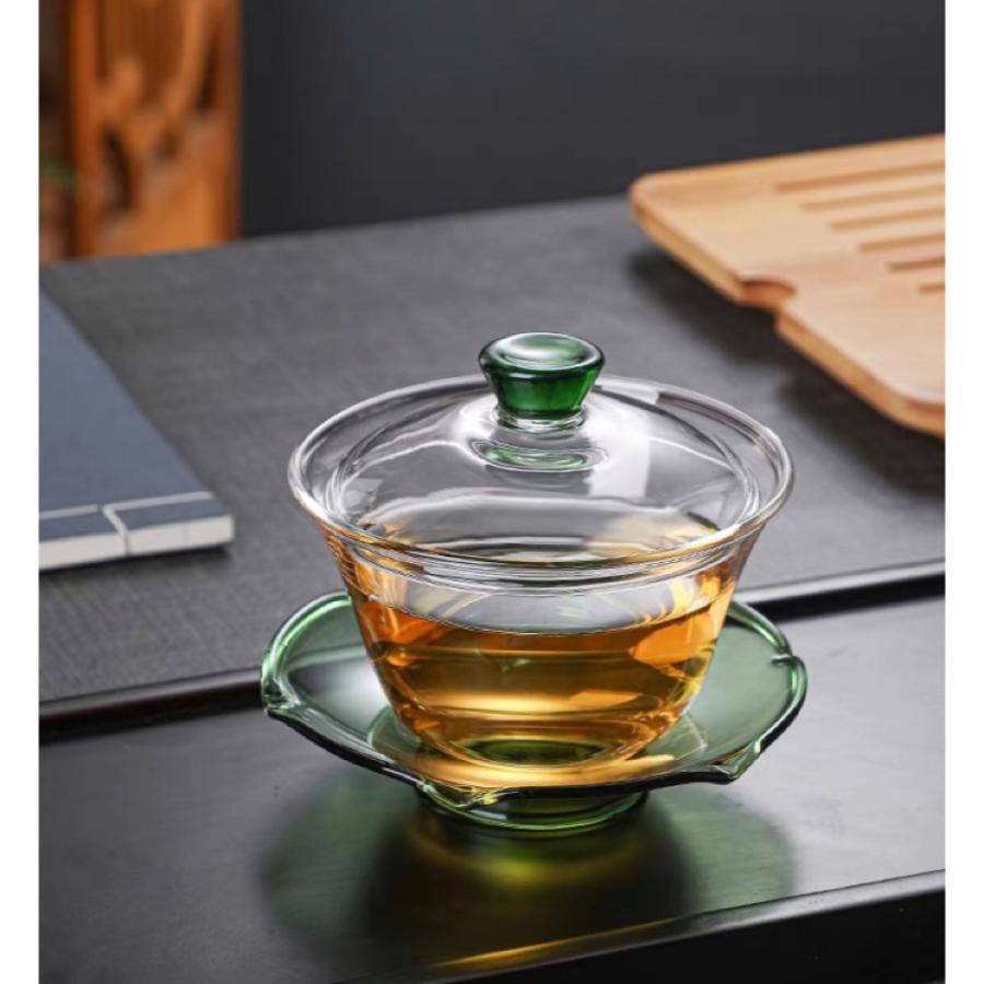 蓋碗 茶杯セット 耐熱ガラス製の中国茶器 1客 : 夢ハウス 4号店 - 通販