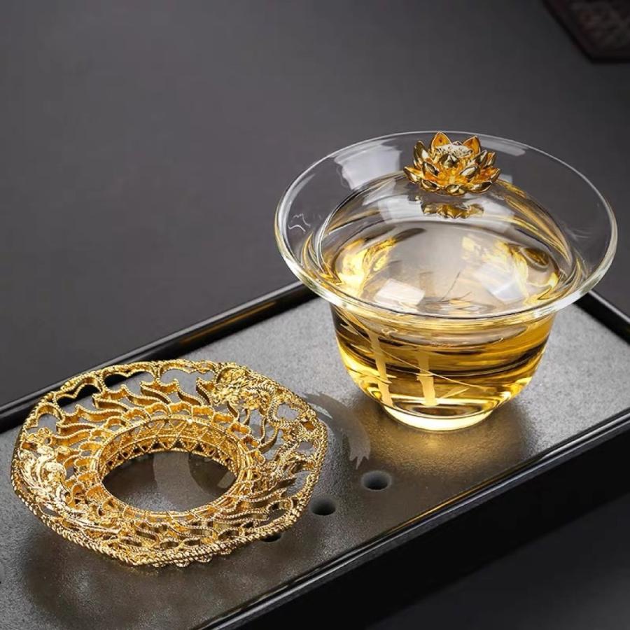 高級 蓋碗 茶杯セット 耐熱ガラス製の中国茶器 1客 : 夢ハウス 4号店