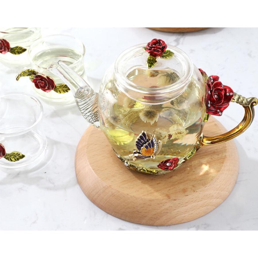 花柄ディーニ ティーカップ6客セット ガラス食器 お茶用品 おしゃれ 花柄ディーニ ティーカップ6客セット ガラス食器 お茶用品 おしゃれ