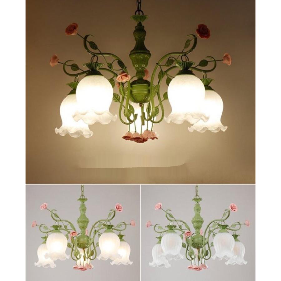 花型 薔薇ペンダントライト ．洋風照明．シャンデリア．電源直結タイプ