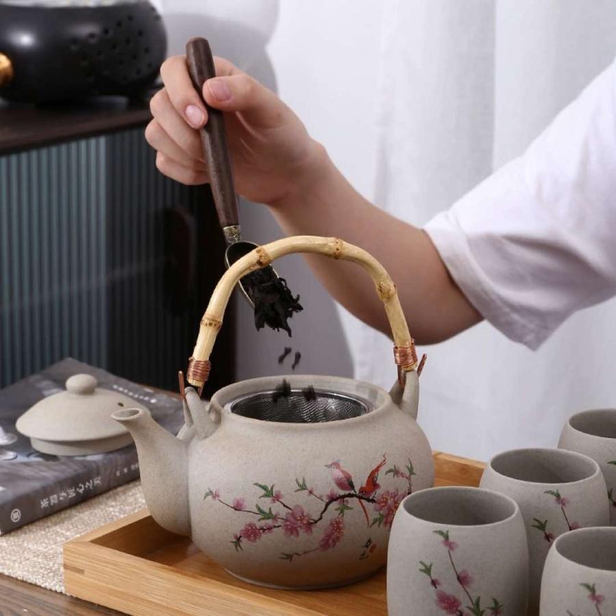 6客茶器揃 湯呑 急須ポット ．茶器セット ティーセット トレー付き