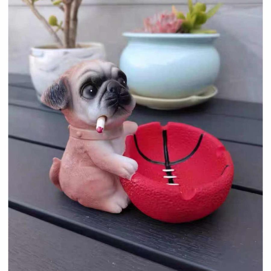 犬型 灰皿 イヌ 卓上収納 小物入れ パグ雑貨 キーケース 置物 PUG : 夢