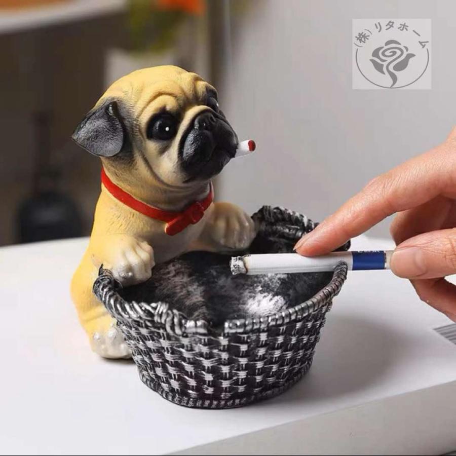 犬型 灰皿 イヌ 卓上収納 小物入れ パグ雑貨 キーケース 置物 PUG : 夢