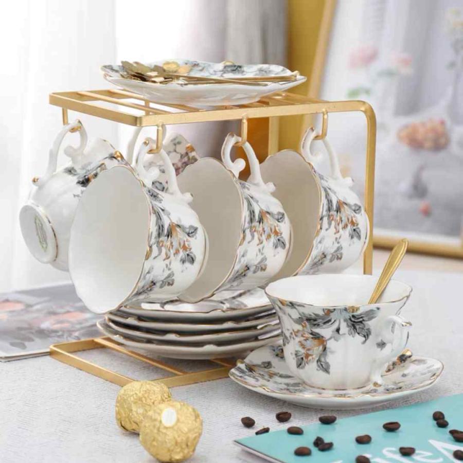 ティー・コーヒーカップセット カップ＆ソーサー6客セット 陶磁器