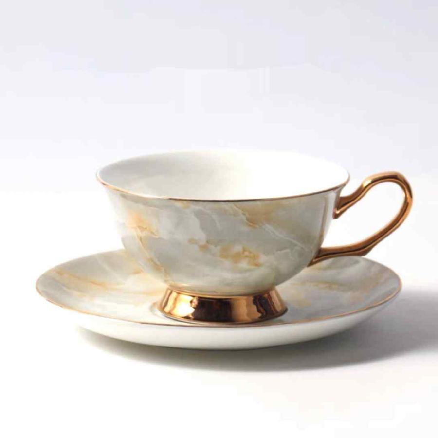 西洋調ティーカップ セット 陶器 高級感 カップ＆ソーサー 6客コーヒー