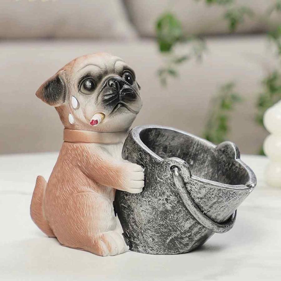 パグ 置物 小物入れドッグ 犬 収納ボックス 卓上収納 雑貨収納 かご
