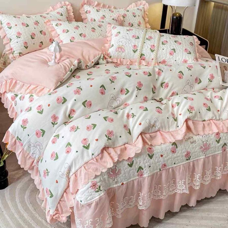 ワイドダブル ベッド用品4点セット ．寝具 枕カバー掛け布団カバー ベッドパッド ベッド用品4点セット掛け布団カバー 枕カバー ベッドパッド ワイド