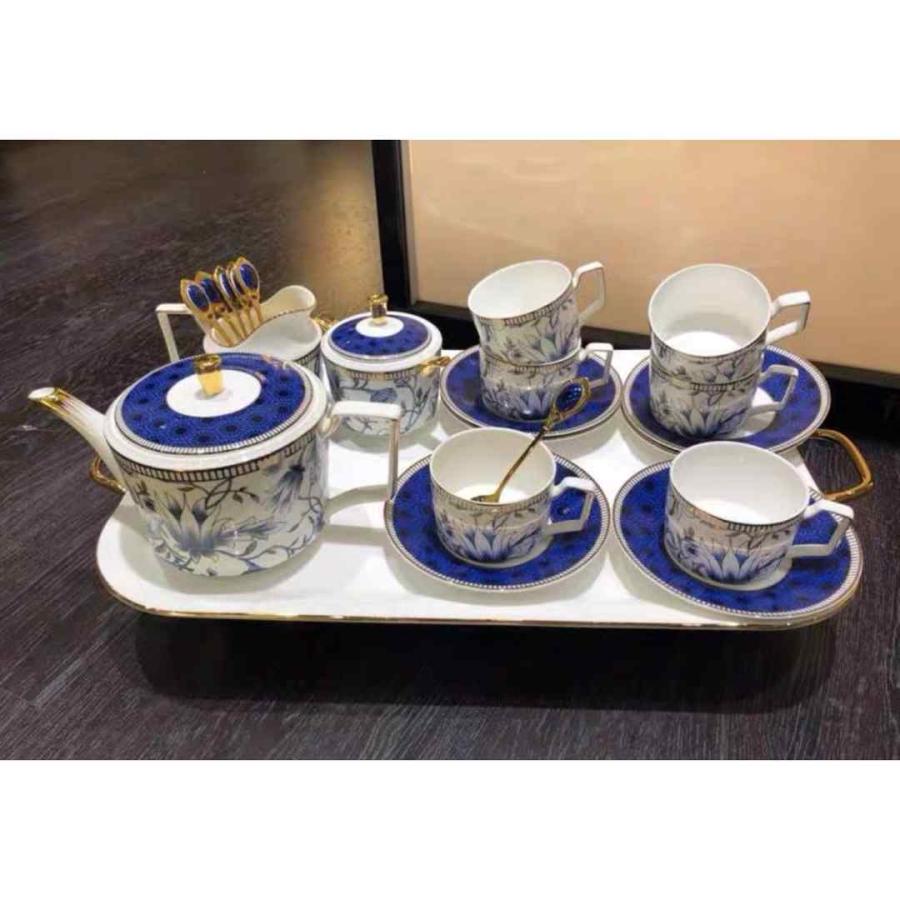 ティー・コーヒーカップセット カップ＆ソーサー6客セット ．陶器
