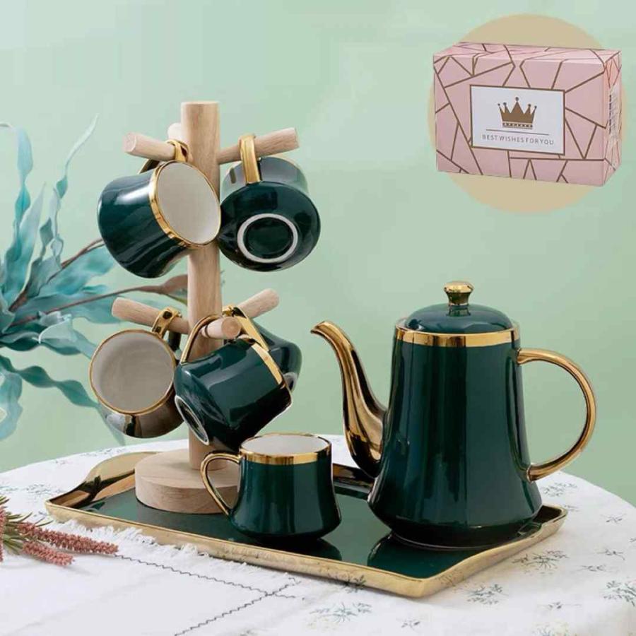 ティーコーヒーカップセット カップ＆ソーサー 4客セット バラ柄 花柄