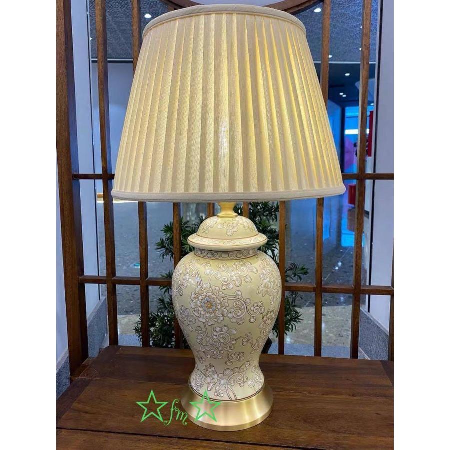A36652 大型照明スタンドライト テーブルランプ デスクライト 卓上ステンド 高級陶器スタンド 高さ68cm