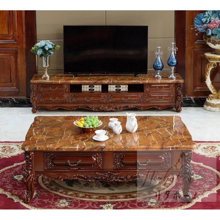 A36943 高級人造大理石センターテーブル ローテーブル アンティーク調