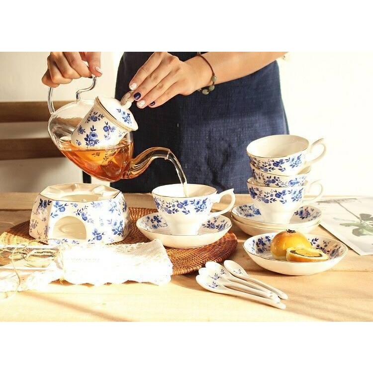 A37527 ティーカップ＆ソーサー 4客セット 花柄 陶器 食器 お皿