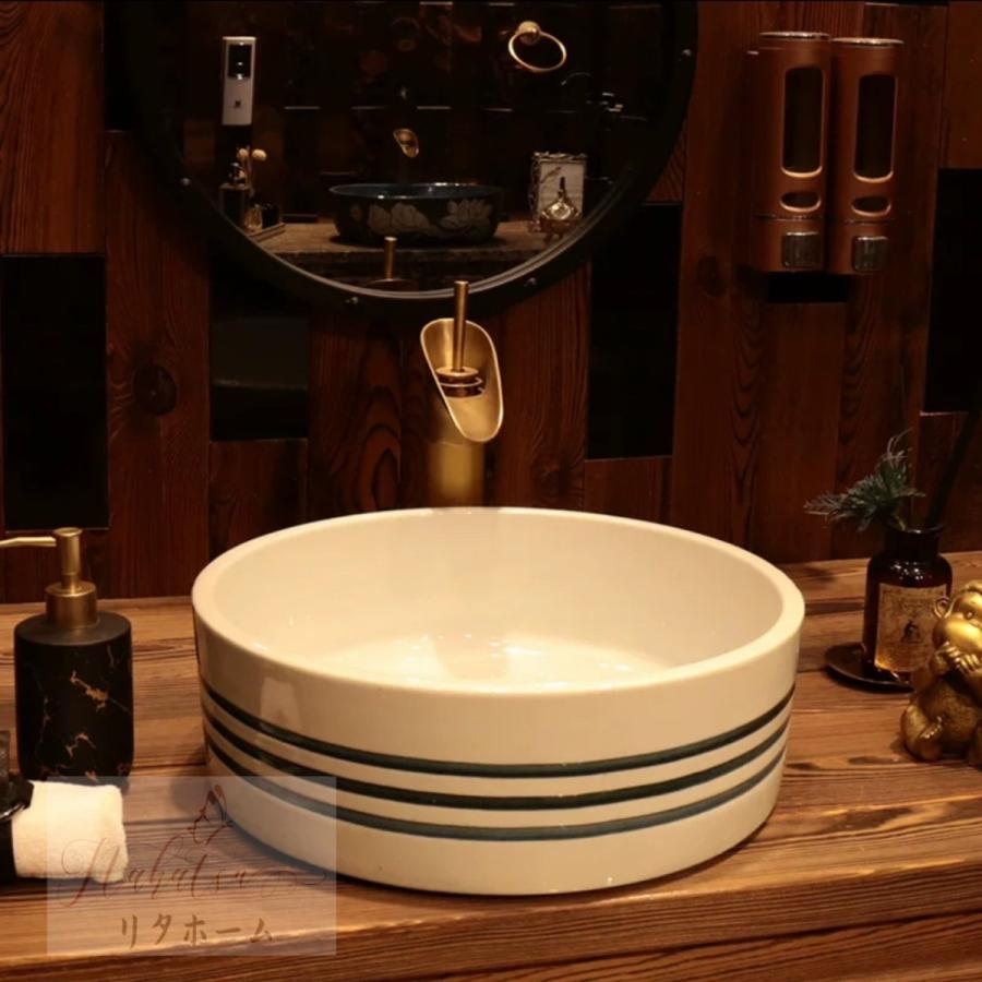 20220706-1　高級洗面台 洗面ボウルセット洗面ボール 陶器 手水鉢 手洗器蛇口 排水金具付き