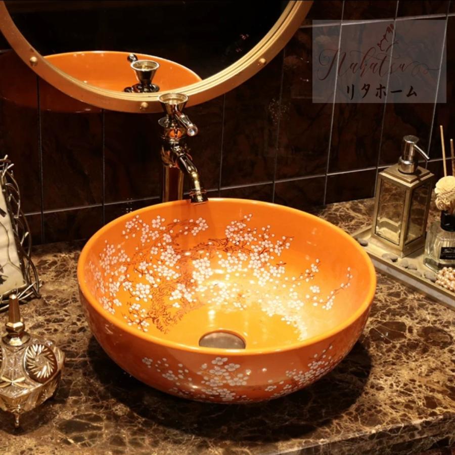 楽天市場】A024955洗面ボウル 洗面ボールセット．陶器 手水鉢 手洗器