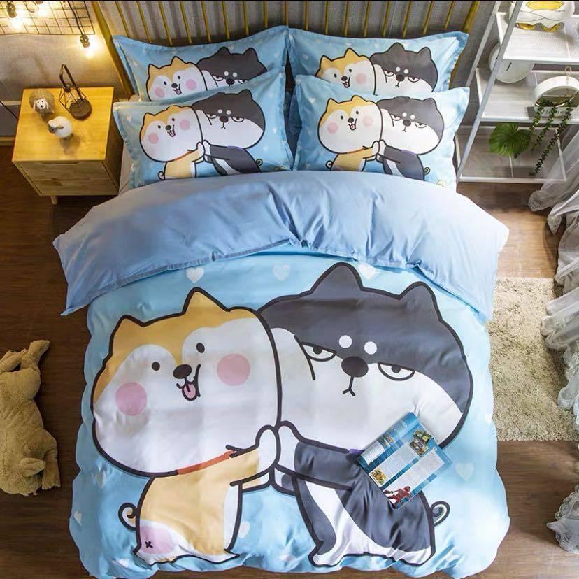 A33253 ワイドダブル ベッド用品4点セット ．寝具 ボックスシーツ 枕