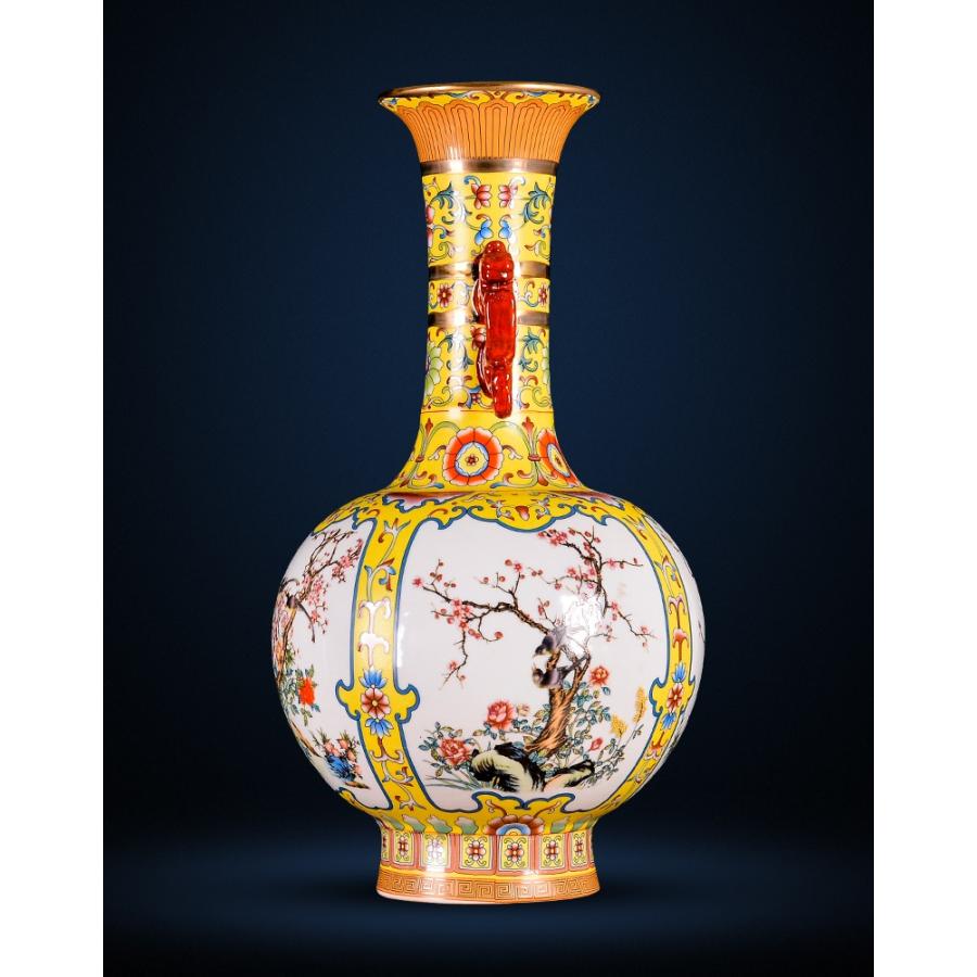 VA80花瓶 かびん 花器 花入れフラワーベース インテリア 雑貨 花柄 陶器_3