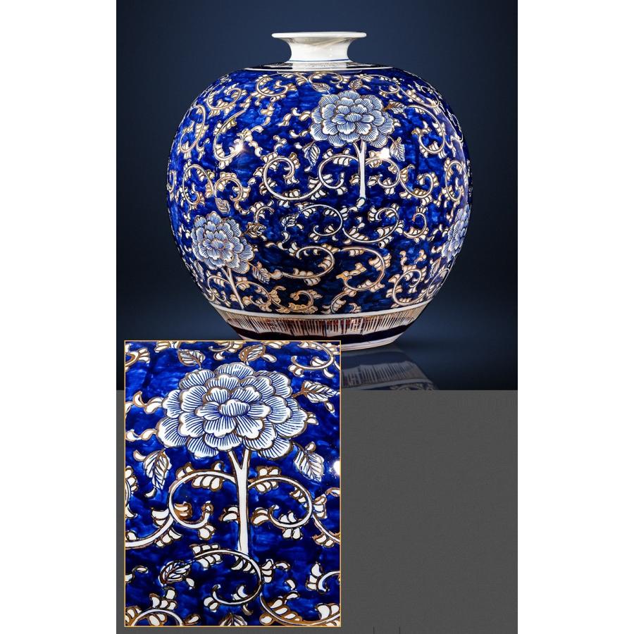 VA93-2花瓶 かびん 花器 花入れフラワーベース インテリア 雑貨 花柄 陶器_3