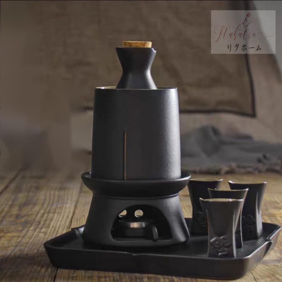酒燗器 熱燗 徳利8点セット 陶器 おちょこ 酒器 冷酒器