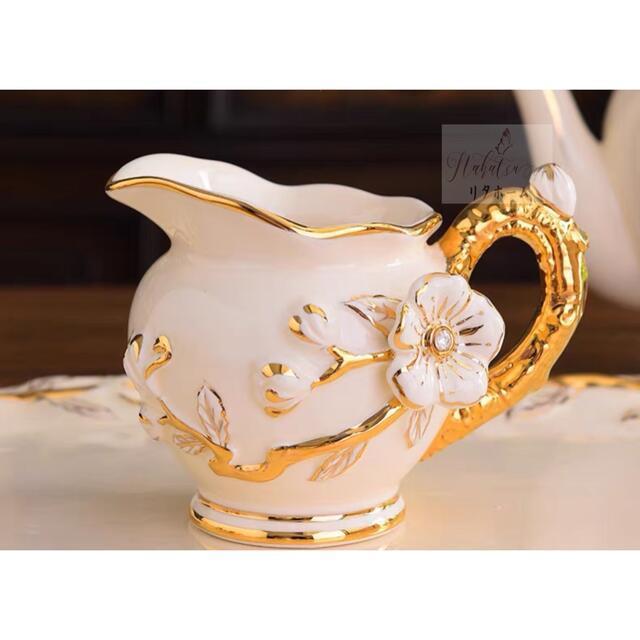 高級西洋ティー・コーヒーカップセット カップ4客セット 花柄 陶磁器