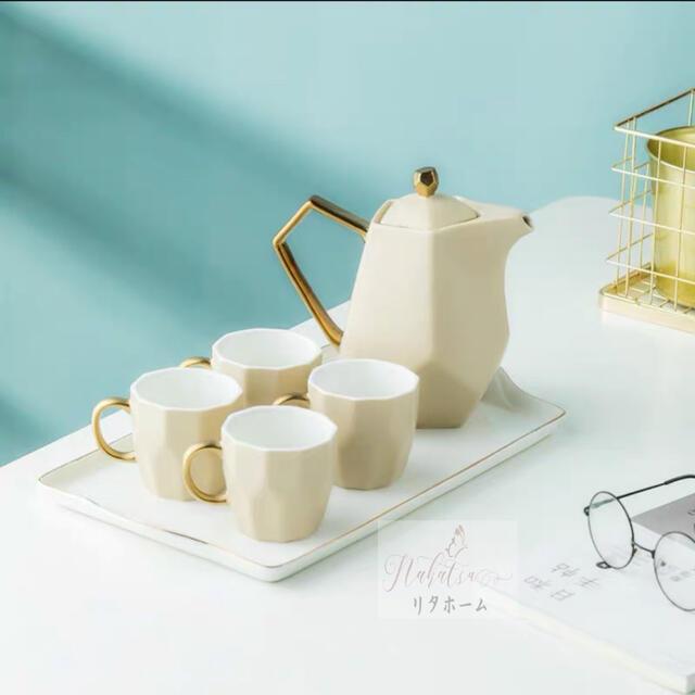 ティー・コーヒーカップセット カップ4客セット 陶磁器ティーセット 