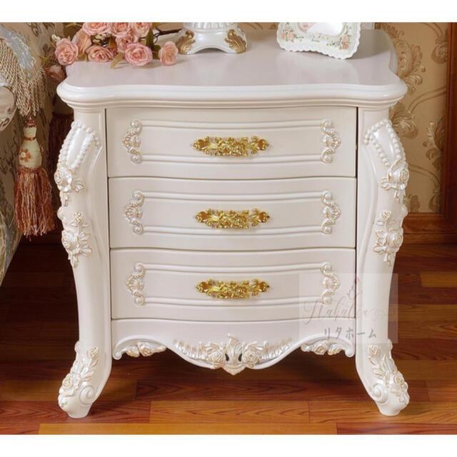 高級サイドテーブル ロココ調 ヨーロッパスタイル お姫様家具 収納キャビネット(32538円)