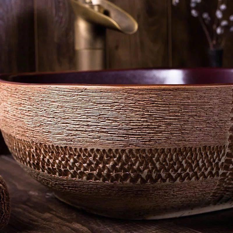 A32454 洗面ボウルセット 洗面ボール 陶器 手水鉢 手洗器 手洗い鉢