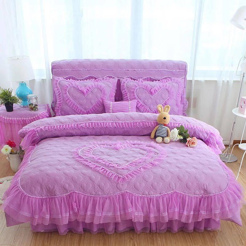 A12317 ベッド用品4点セット掛け布団カバー 枕カバー ベッドパッド ワイドダブルサイズ．