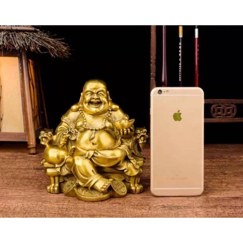 仏像 仏教美術 置き物 鎮宅 祭り 供養品 縁起物 ．純銅製 開運風水置物 金運祈願 上品な工芸品 彌勒佛 【船】