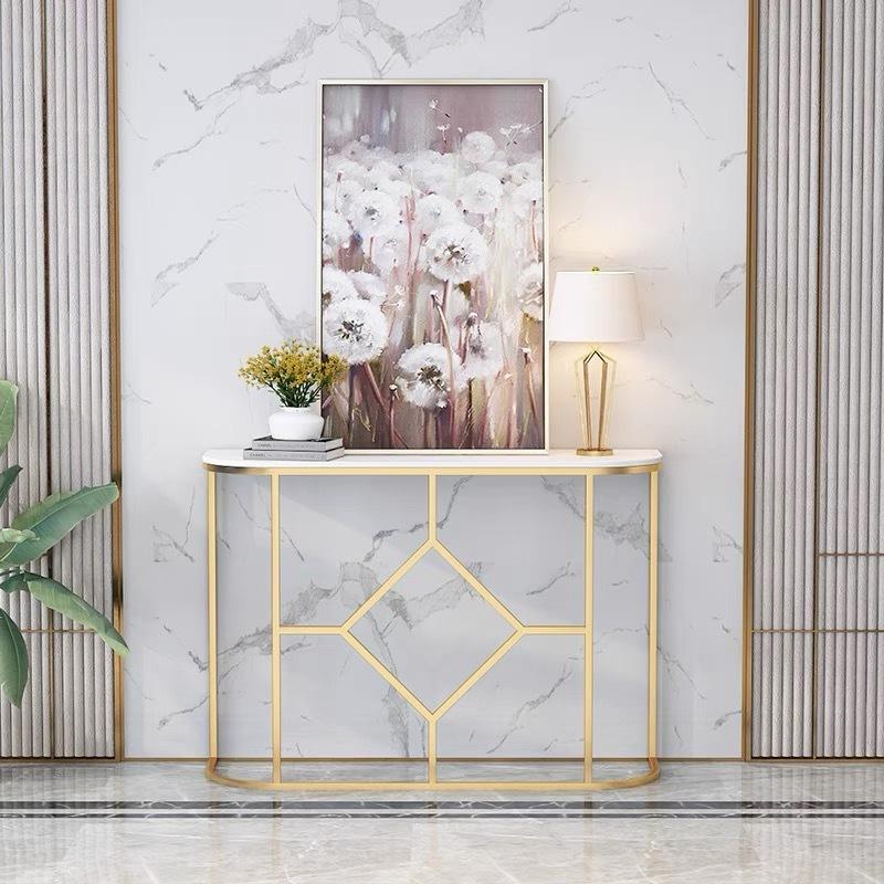 A23381 高級サイドテーブル 人造大理石コンソールテーブル 玄関テーブル 花台 電話台 アンティーク調デザイン．幅100cm(67881円)