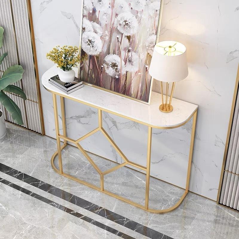 現品発送 A23381 高級サイドテーブル 人造大理石コンソールテーブル 玄関テーブル 花台 電話台 アンティーク調デザイン．幅100cm 【BCD1896517073】(67881円)