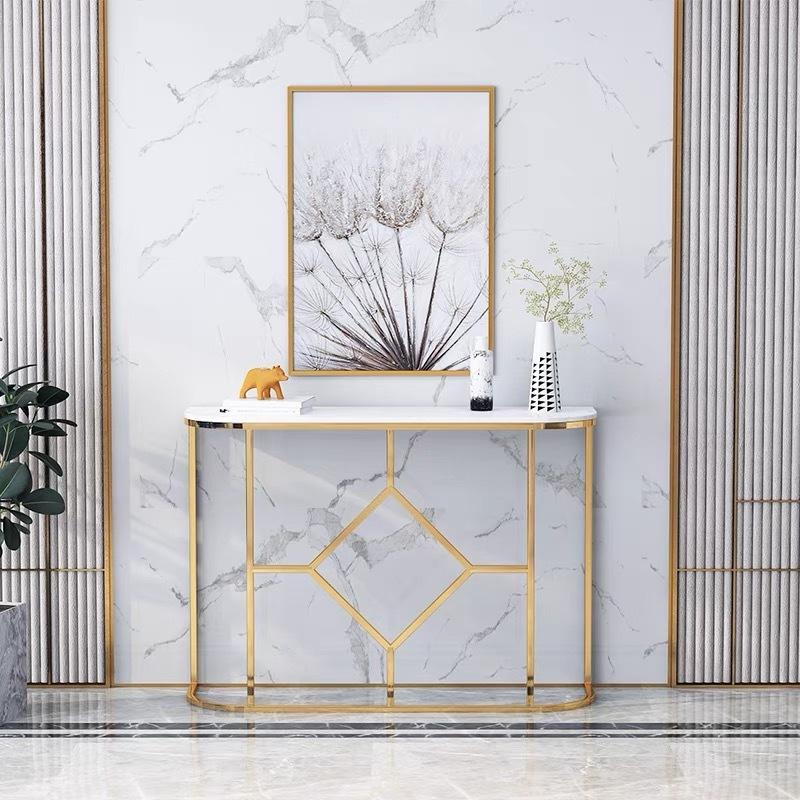 現品発送 A23381 高級サイドテーブル 人造大理石コンソールテーブル 玄関テーブル 花台 電話台 アンティーク調デザイン．幅100cm 【BCD1896517073】(67881円)