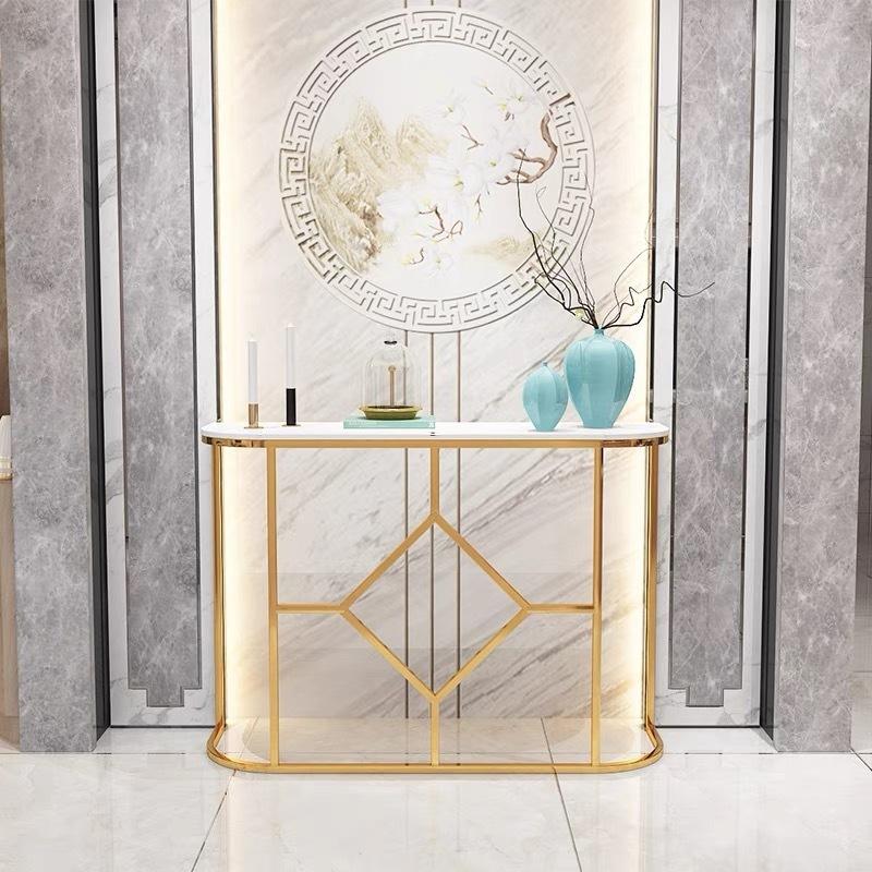 現品発送 A23381 高級サイドテーブル 人造大理石コンソールテーブル 玄関テーブル 花台 電話台 アンティーク調デザイン．幅100cm 【BCD1896517073】(67881円)