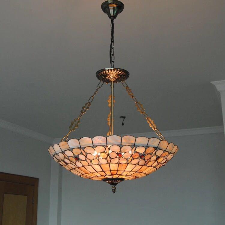 A18571 ステンドグラス ペンダントライト 豪華天井照明ステンドグラスランプ ガラス工芸品．
