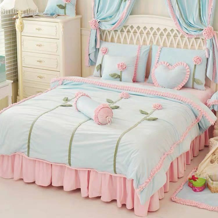 A31053 ベッド用品4点セット掛け布団カバー 枕カバー ベッドパッド ワイドダブルサイズ