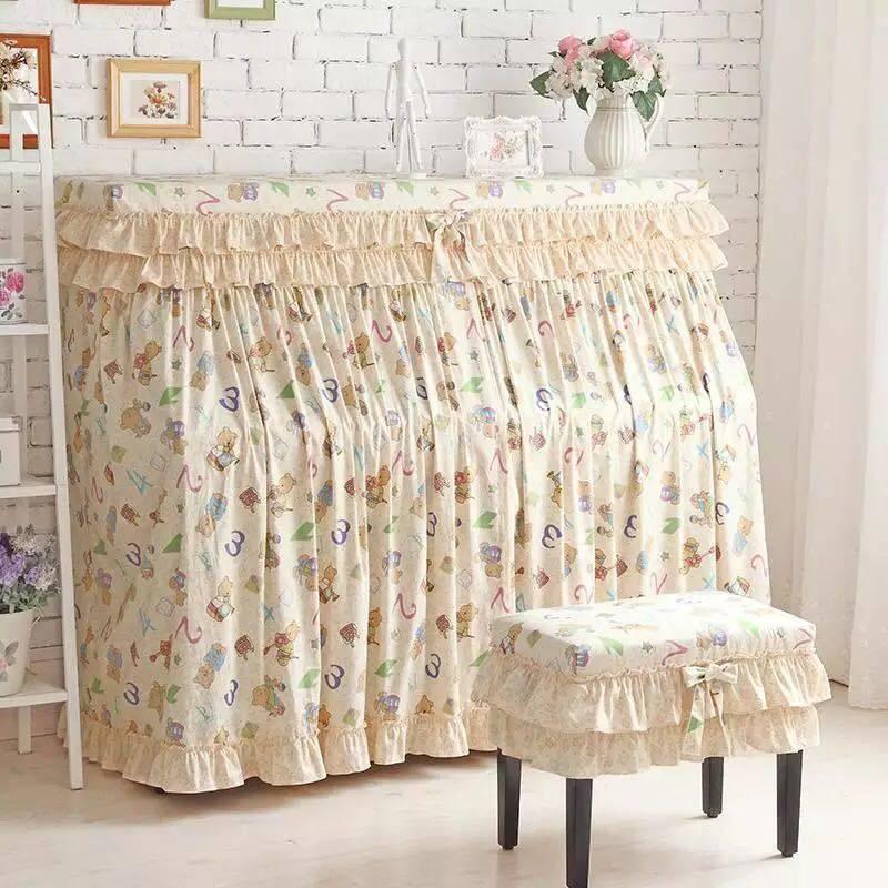 A05640 姫系ピアノカバー ．ピアノイスカバー 2点セット レース クマ柄