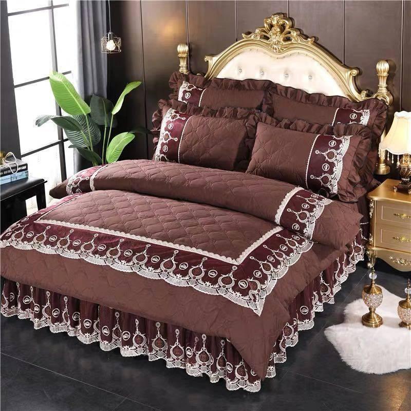 A12812 高級ベッド用品4点セット掛け布団カバー 枕カバー ベッドパッド ワイドダブルサイズ