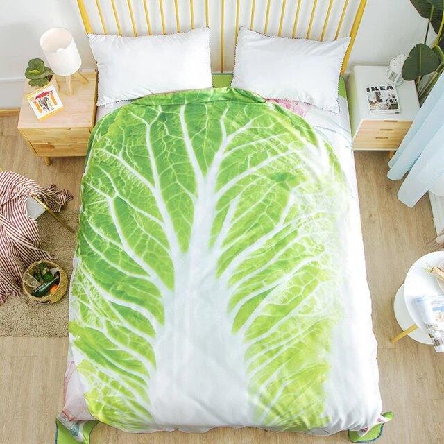 可愛い 毛布バナナ柄ブランケット 防寒対策 ひざ掛け 夏かけ布団120x170 可愛い 毛布白菜柄ブランケット 防寒対策 ひざ掛け 夏かけ布団120x170