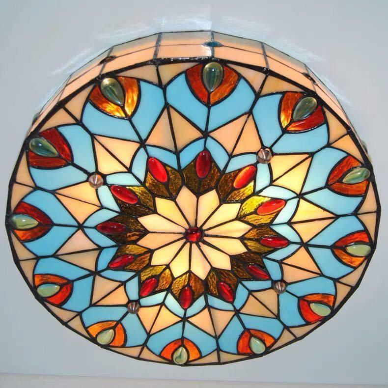 A24563 ステンドグラス．ペンダントライト豪華天井照明ステンド